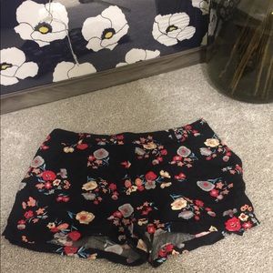 High waisted floral shorts